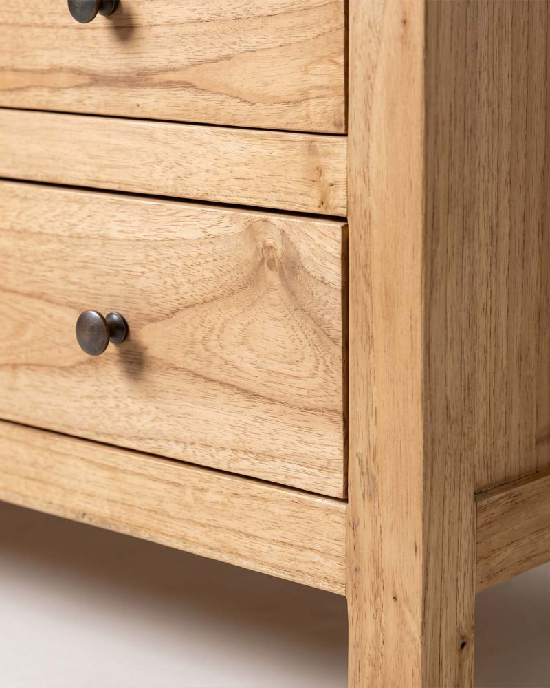 Vista detalle Cómoda madera mindi DORVIK