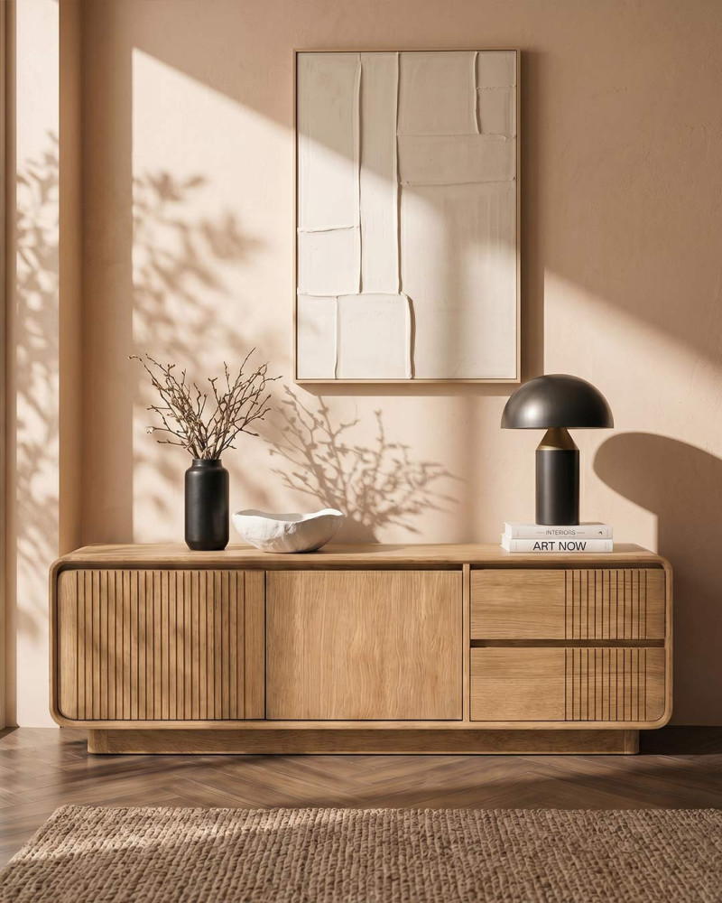 Mueble TV  en madera de teka ELANA ambiente