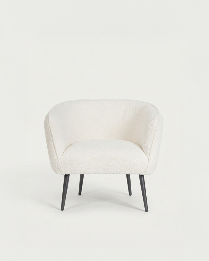 Sillón tapizado con patas metálicas TRESS