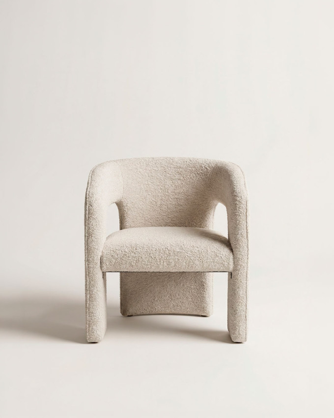 Silla tapizada beige SOFT
