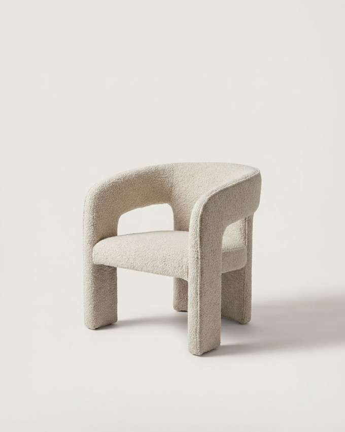 Silla tapizada beige SOFT