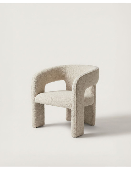 Vista perspectiva Silla tapizada beige SOFT