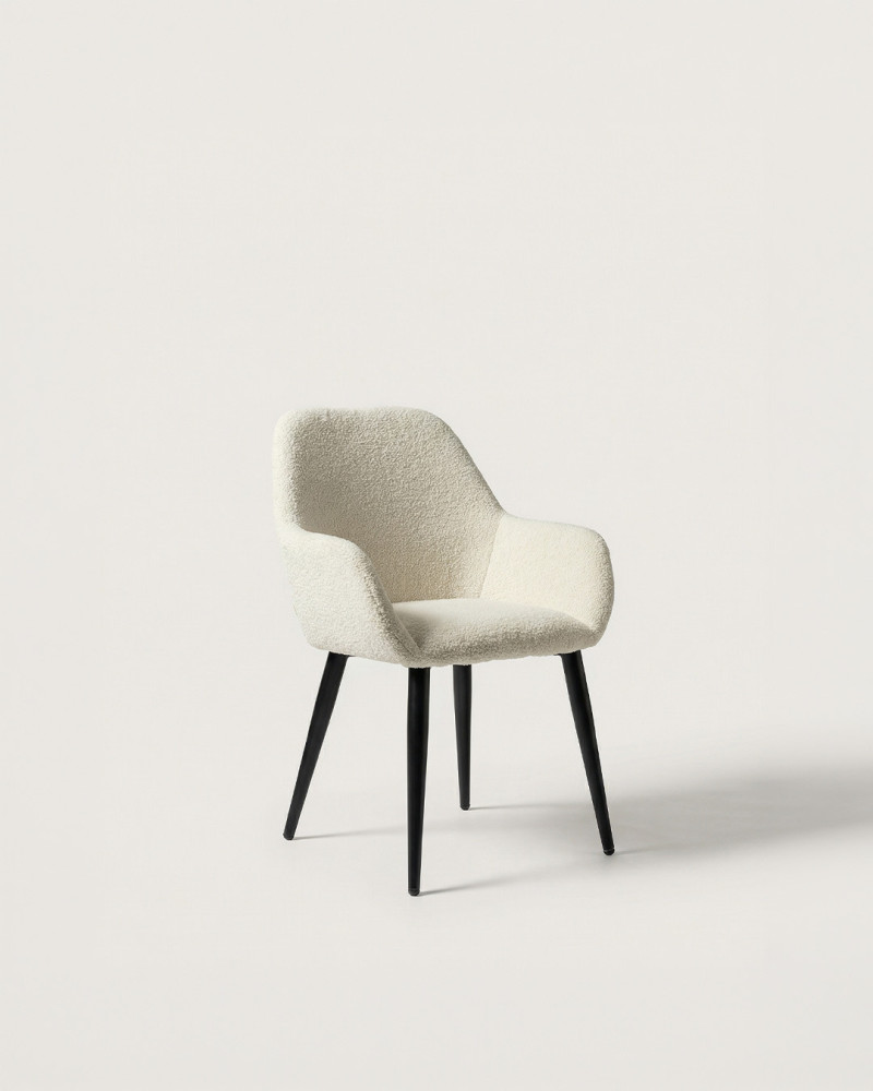 Vista perspectiva Pack 2 sillas de comedor tapizada NIVEA
