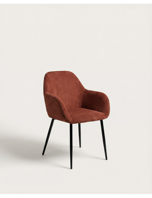 Vista perspectiva Pack 2 sillas comedor tapizada WALTER