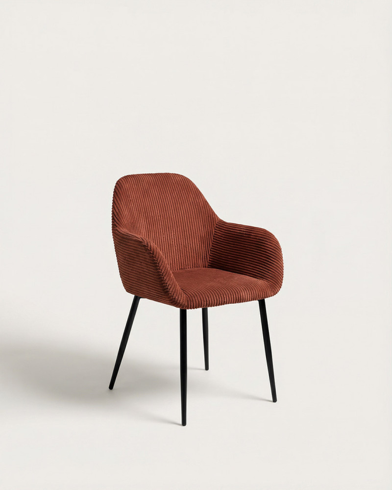 Vista perspectiva Pack 2 sillas comedor tapizada WALTER