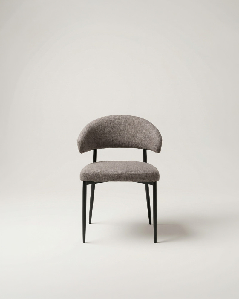 Vista frente Pack 2 sillas comedor taupe ELSA