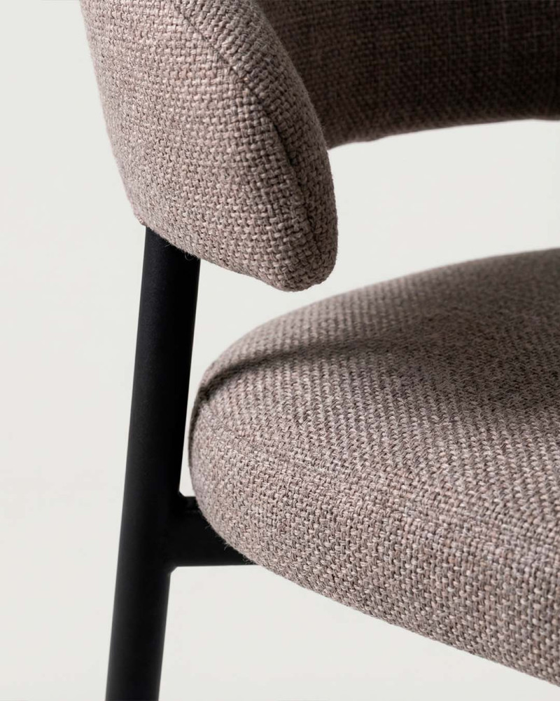 Vista detalle Pack 2 sillas comedor taupe ELSA