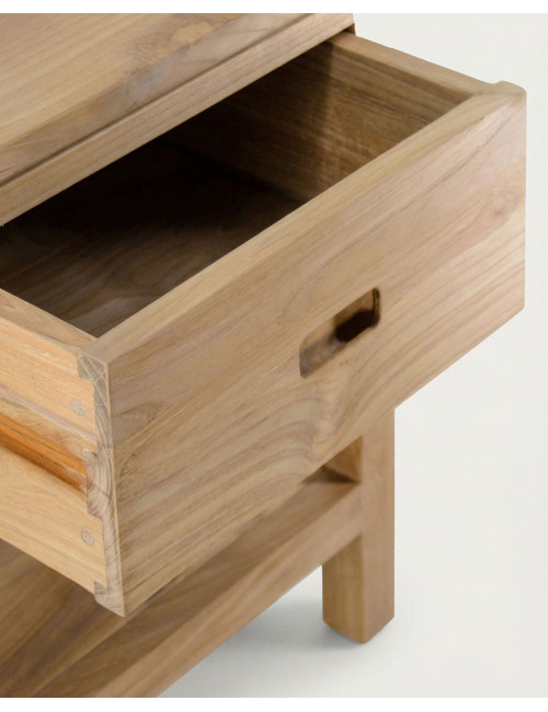 Mesita Teka 1 Cajón Estante ANTOR | Rey Home