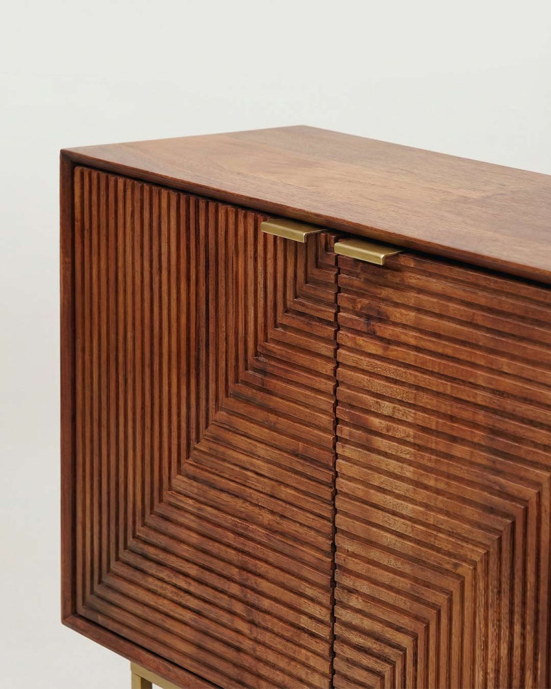 Descubre el aparador alto en madera maciza de mango SATORINI