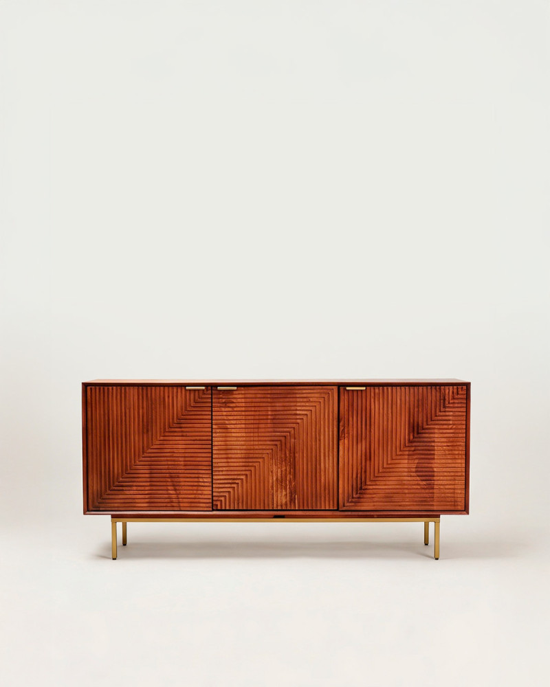 Descubre el aparador alto en madera maciza de mango SATORINI