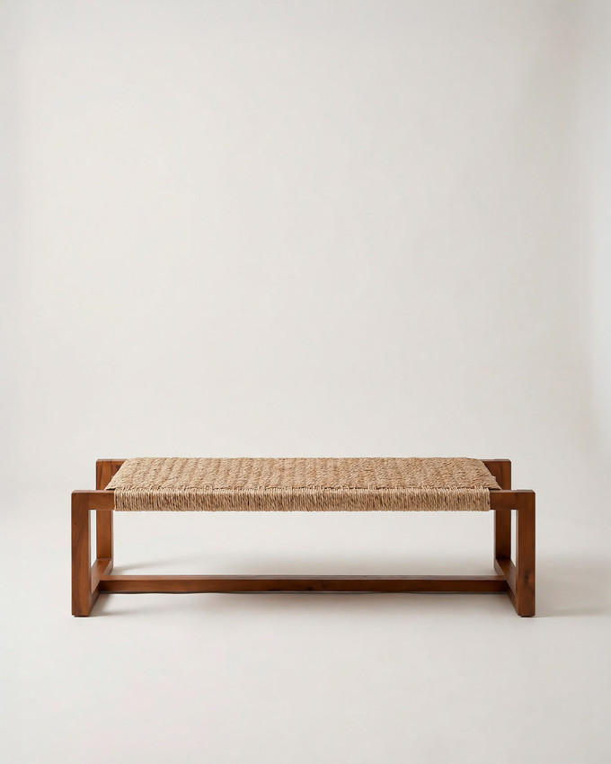 Banco natural madera teka salon RIVELLO