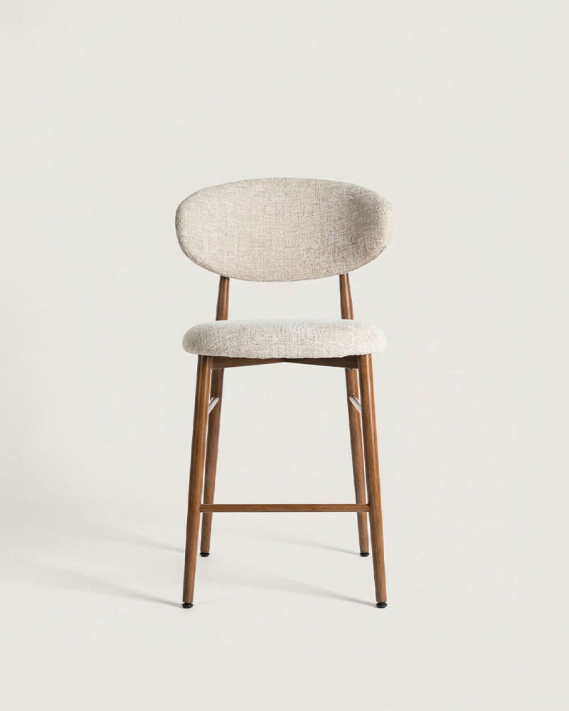 Taburete beige tejido FIERRO frente