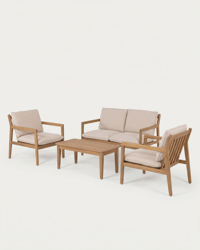 Conjunto sofás y mesa de exterior TORVIK