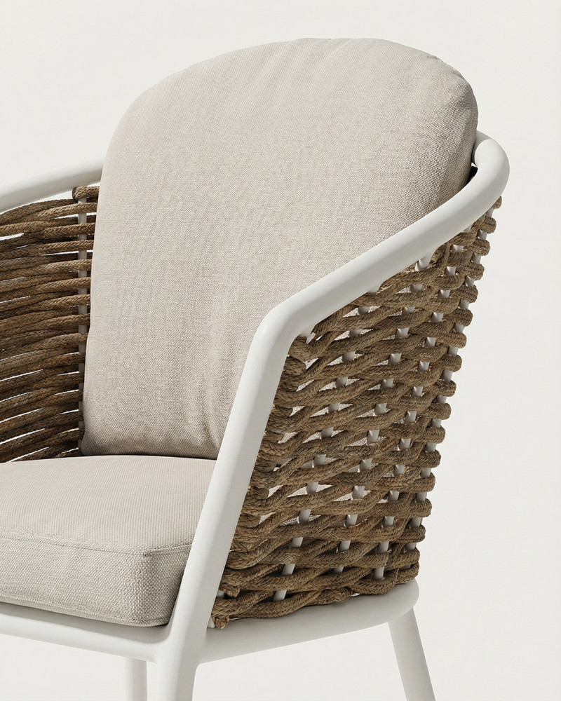 Silla exterior ORBEL-blanco detalle