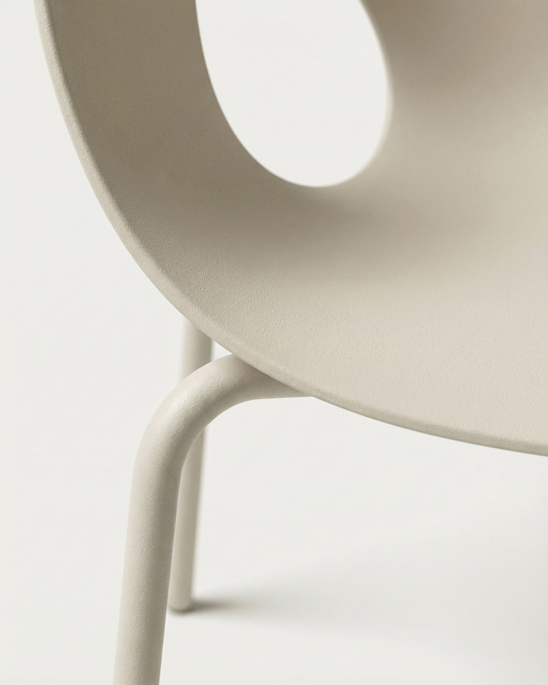 Silla exterior AURIN blanco detalle