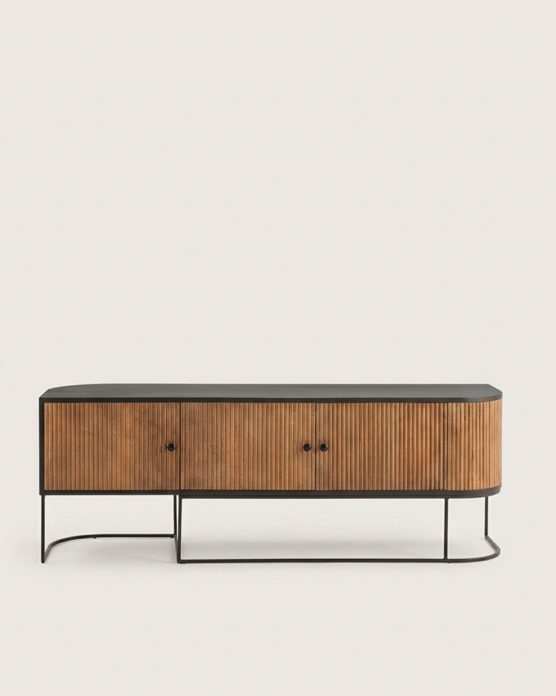 Mueble TV 3 puertas formas redondeadas NORIVA frente
