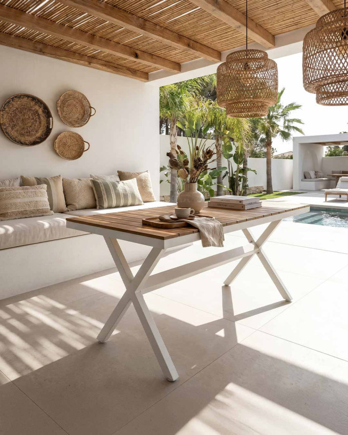 Mesa exterior comedor aluminio-desmontable TAREL