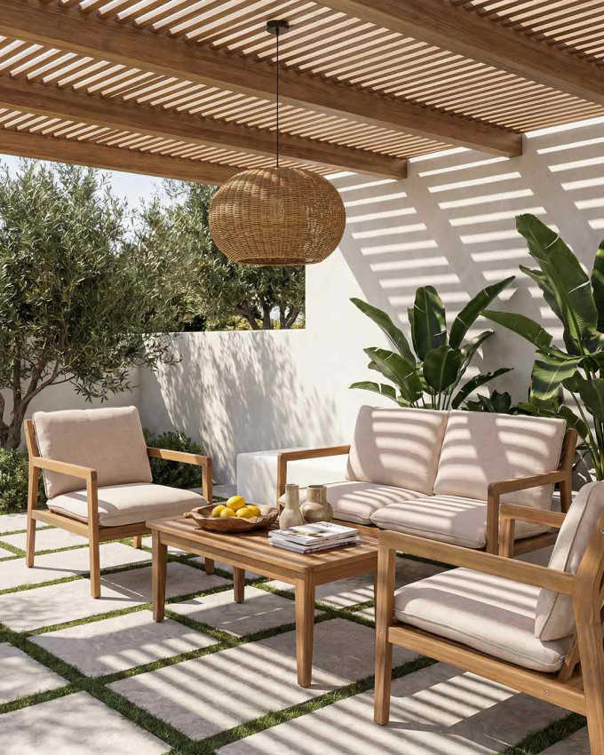 Conjunto sofás y mesa de exterior TORVIK