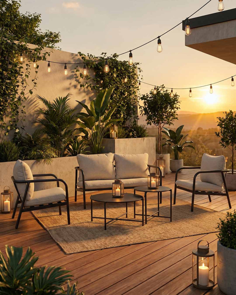 Conjunto sofás y mesas exterior  SOLVIA-ambiente