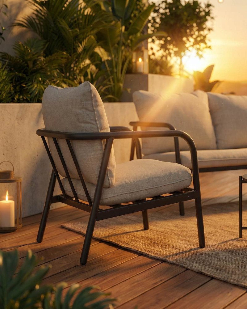 Conjunto sofás y mesas exterior  SOLVIA-ambiente detalle