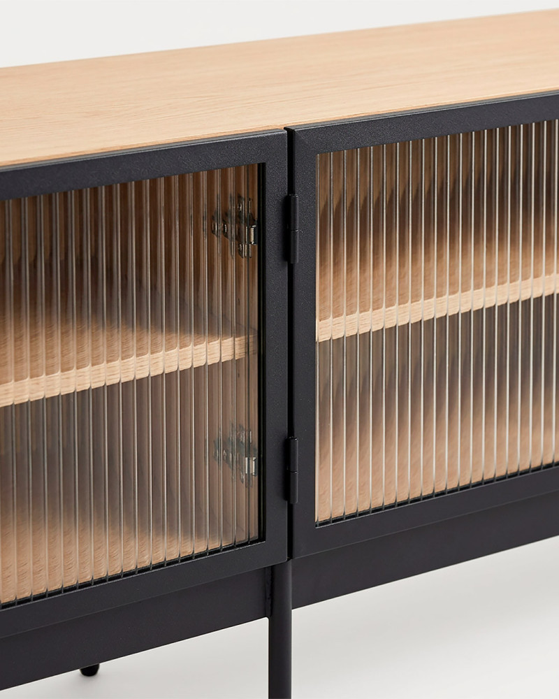 Mueble TV puertas de cristal KAIA detalle
