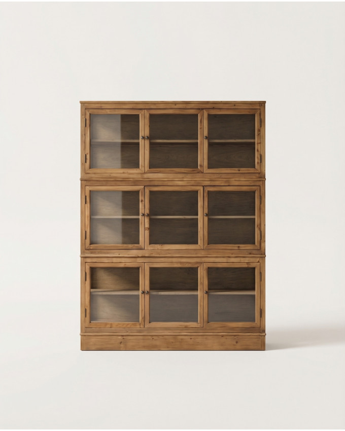 Vitrina madera  y puertas cristal NOREVA