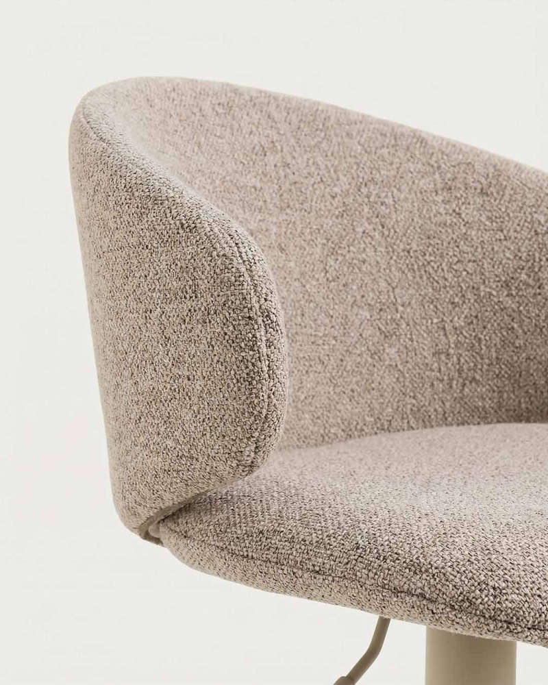 Taburete CARVIN detalle respaldo gris