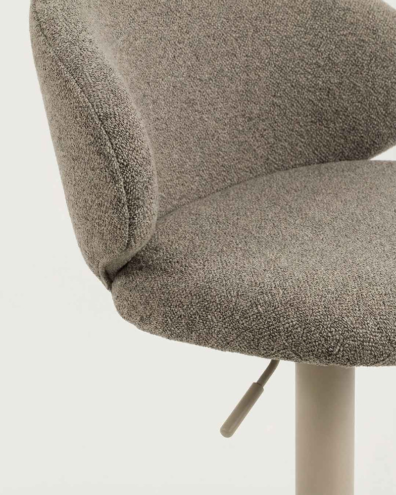 Taburete CARVIN detalle respaldo gris oscuro