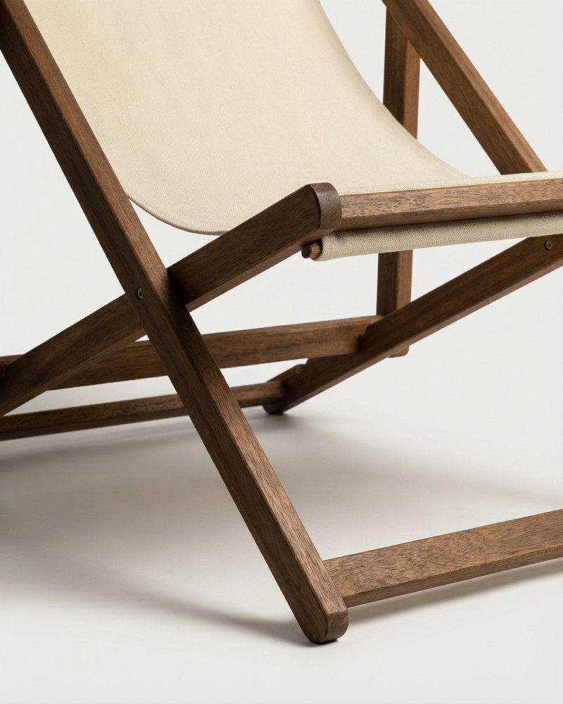 Tumbona VELARO vist frontal beige vista detalle