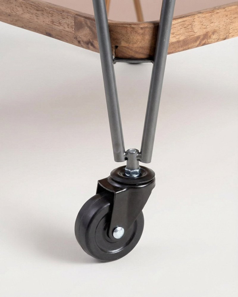 Camarera natural negro metal cristal HELOR detalle rueda