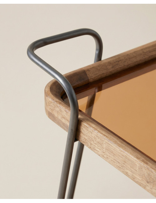 Camarera natural negro metal cristal HELOR Detalle