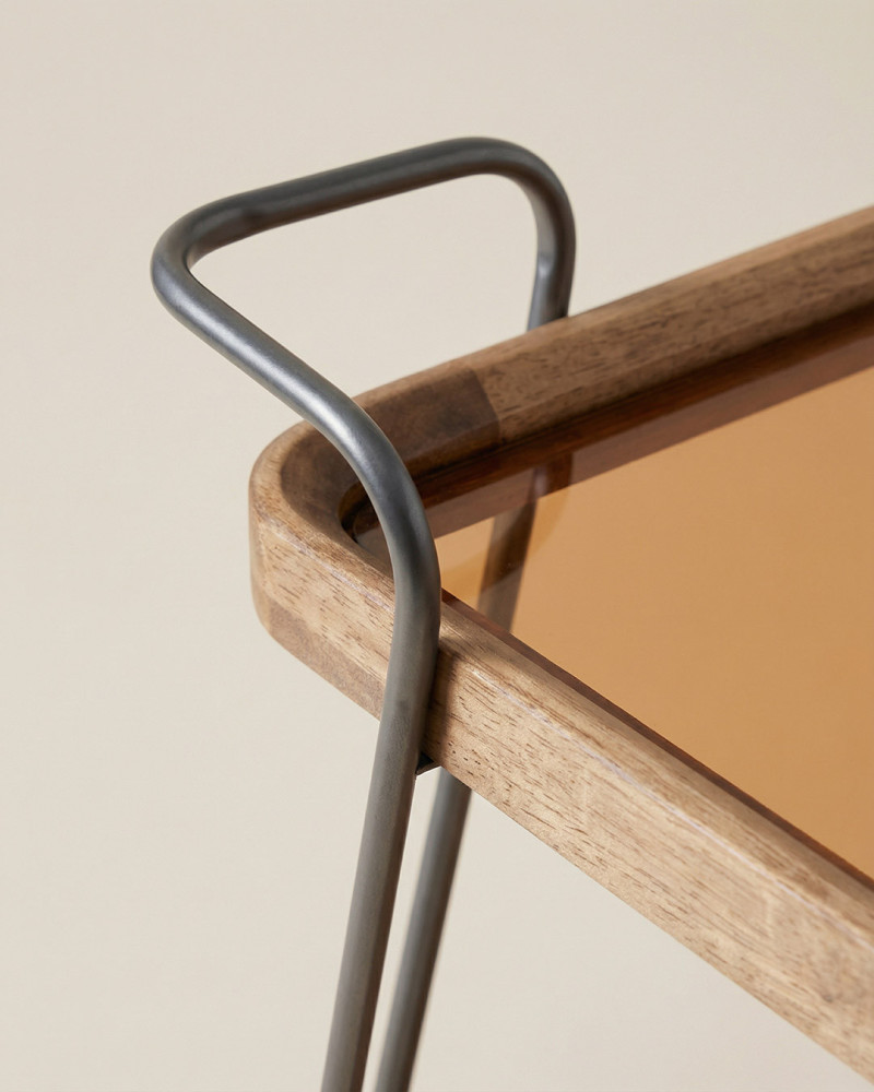 Camarera natural negro metal cristal HELOR Detalle