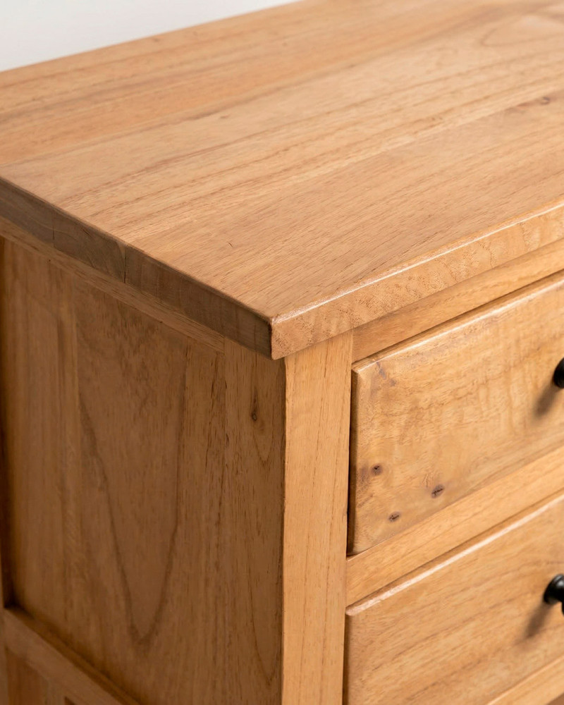 Recibidor natural madera BRENIK detalle esquina