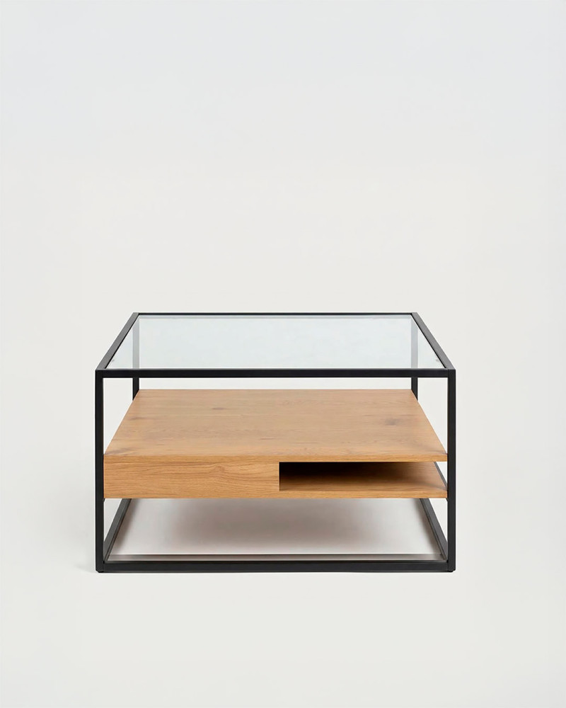 Comprar mesa de centro cuadrada tapa cristal MATS | Rey Home