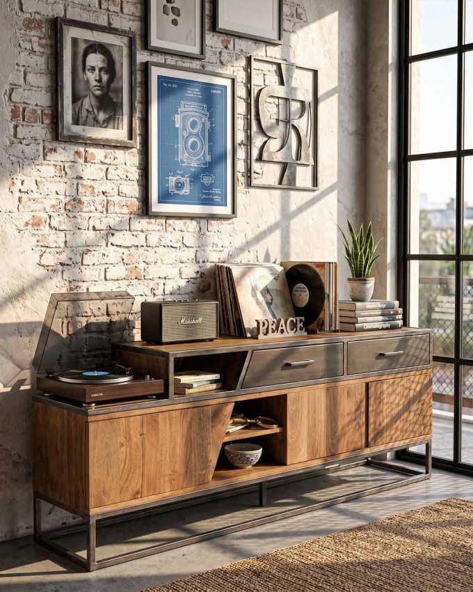 Mueble TV 3 puertas y 2 cajones MANTRA