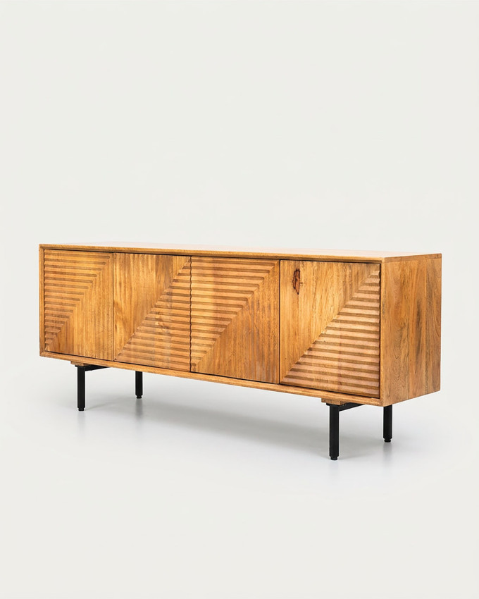 Mueble TV en madera maciza de mango CORFÚ