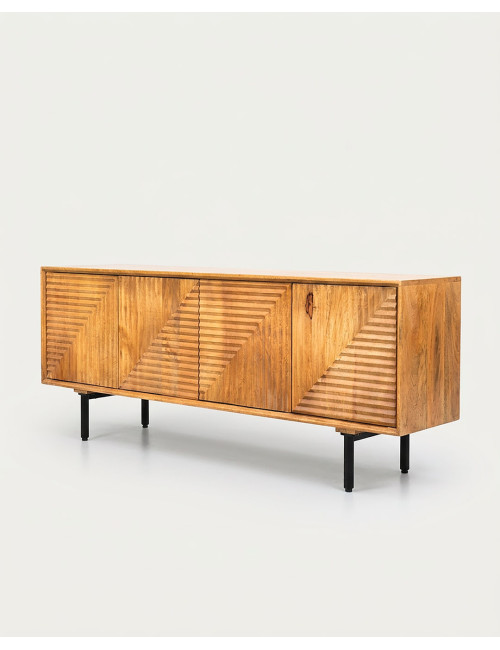 Descubre el mueble de tv en madera maciza de mango CORFÚ