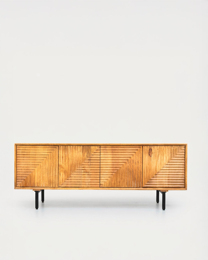 Mueble TV en madera maciza de mango CORFÚ