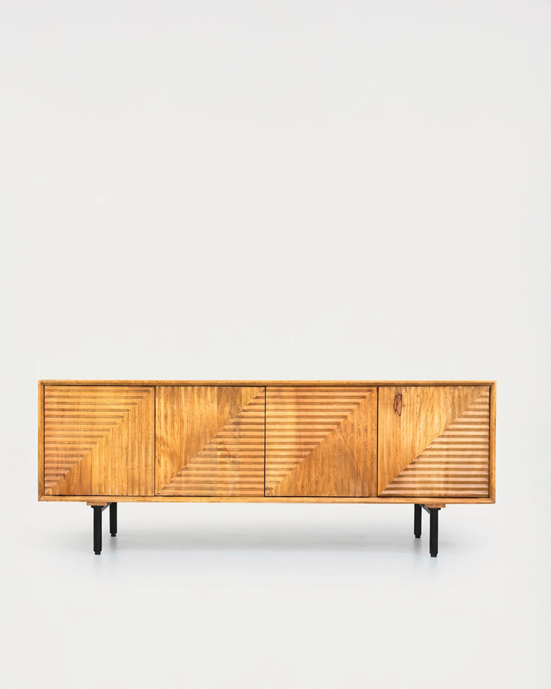 Descubre el mueble de tv en madera maciza de mango CORFÚ