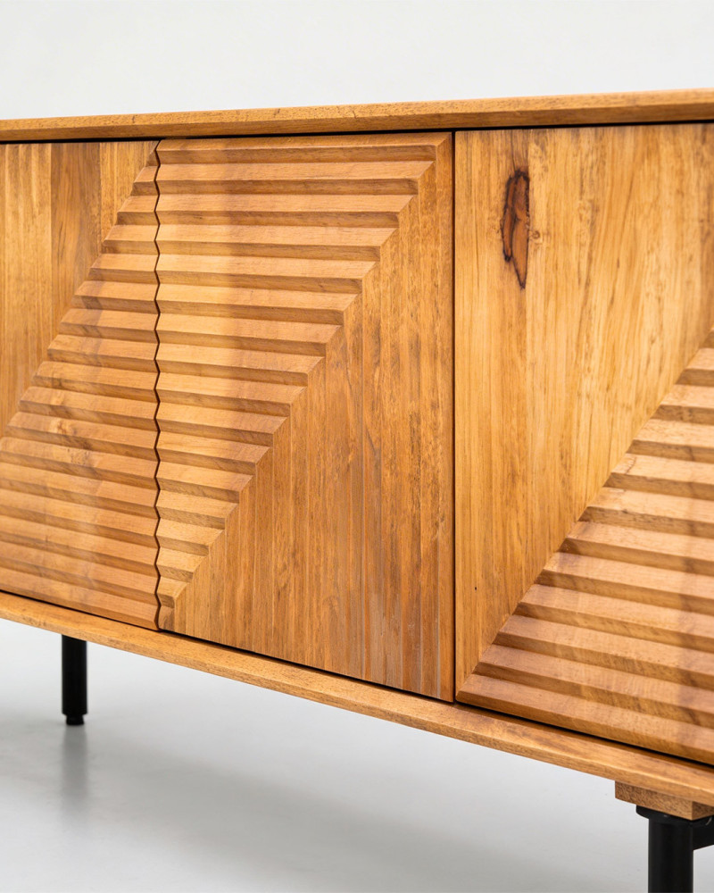 Descubre el mueble de tv en madera maciza de mango CORFÚ