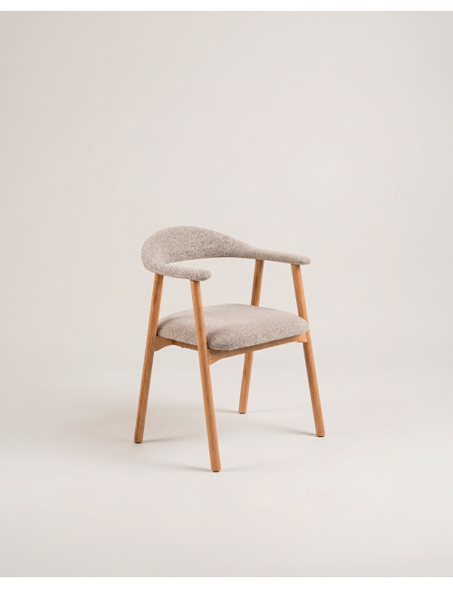Pack 2 sillas comedor con reposabrazos tostada LIV tres cuartos