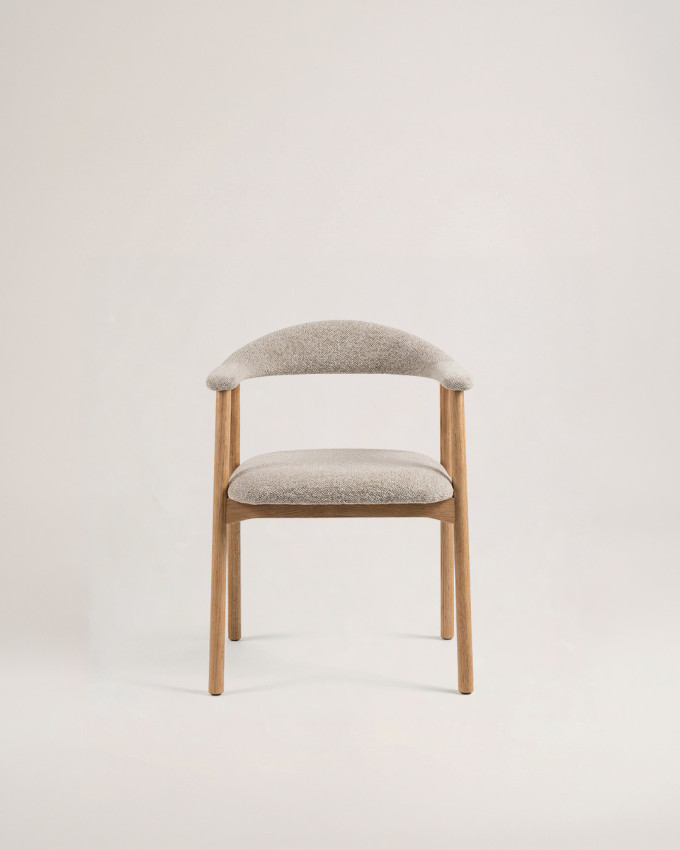 Pack 2 sillas comedor con reposabrazos tostada LIV