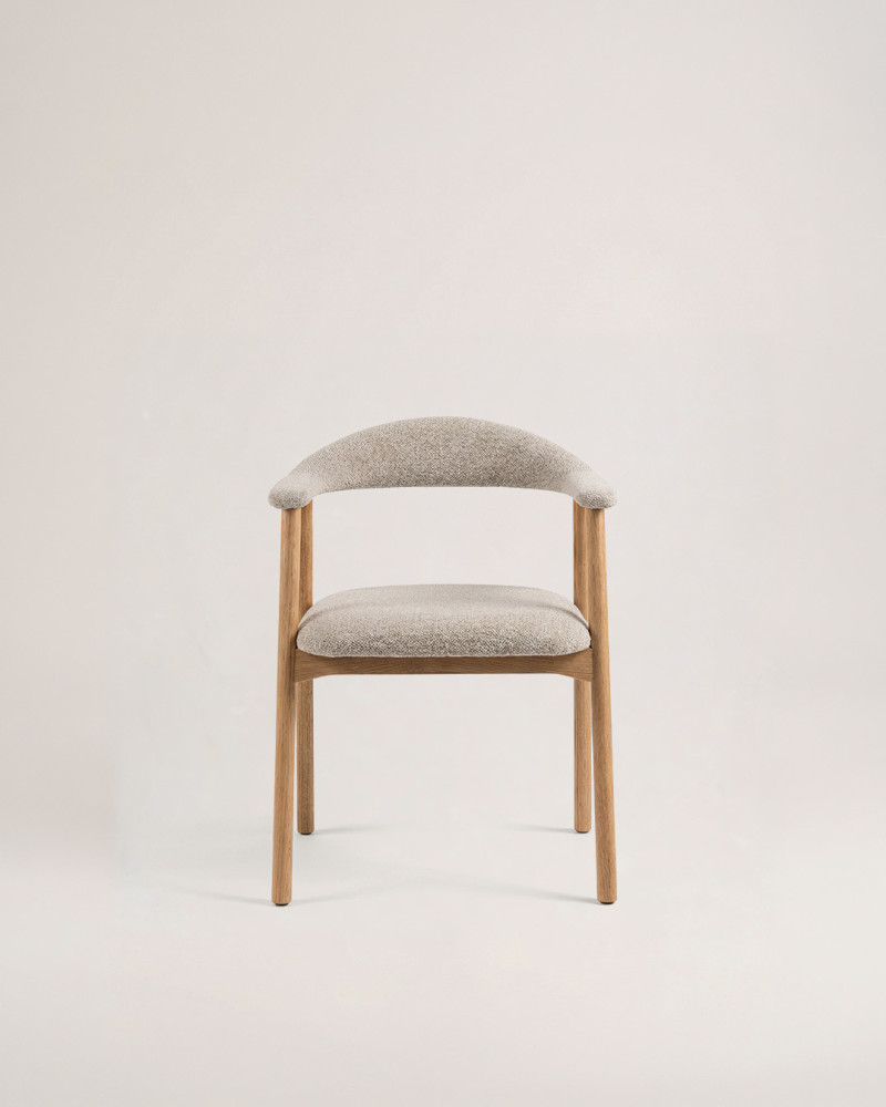 Pack 2 sillas comedor con reposabrazos tostada LIV frontal