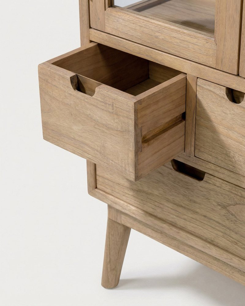 Vitrina scandinava 6 cajones y 2 puertas TAVIK detalle