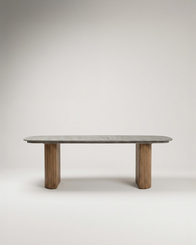 Mesa comedor microcemento y roble VERKAN