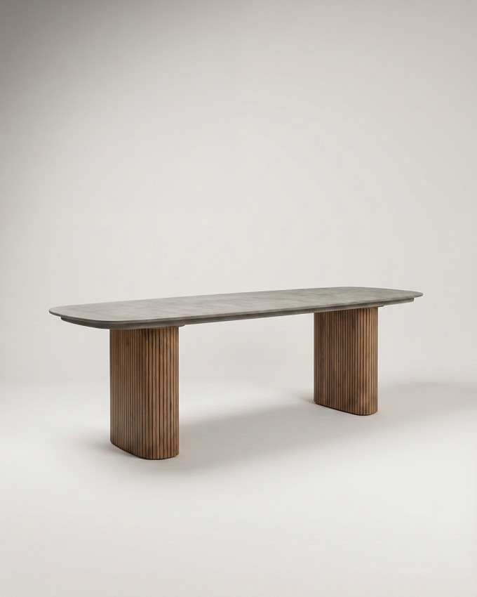 Mesa comedor microcemento y roble VERKAN