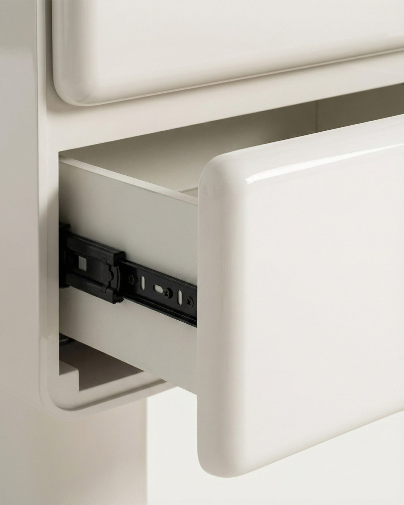 Mesita Cuadrada Lacado Crema BELSAR | Rey Home