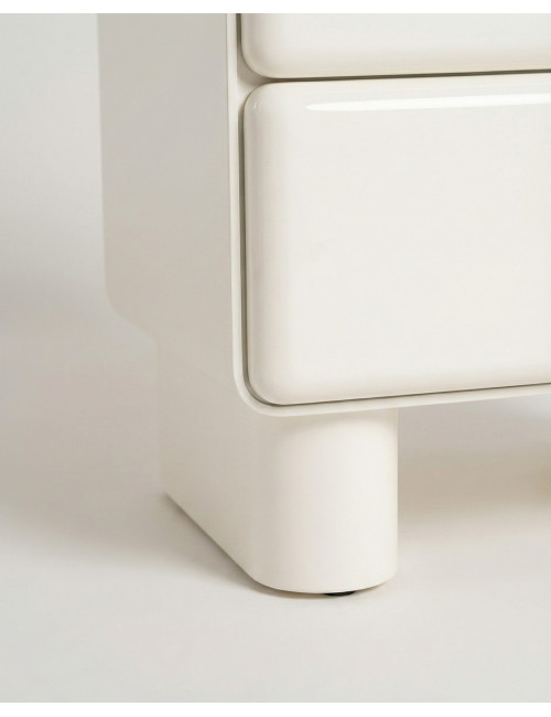 Mesita Cuadrada Lacado Crema BELSAR | Rey Home