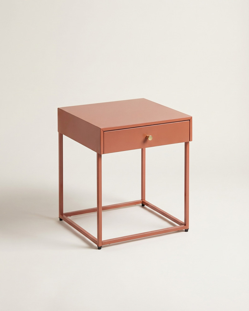 Mesita Terracota Acero LUNARO | Rey Home