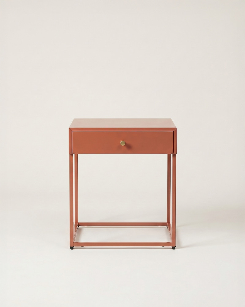 Mesita Terracota Acero LUNARO | Rey Home